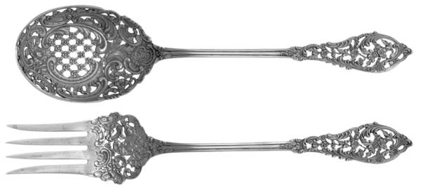 Trianon Pierced (Sterling, 1885) Solid Oversized Serving Salad Set
