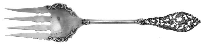 Trianon Pierced (Sterling, 1885) Solid Salad Serving Fork