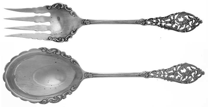 Trianon Pierced (Sterling, 1885) (2 Pc) Solid Salad Set