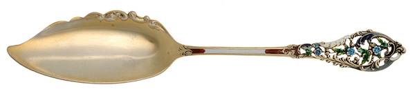 Trianon Pierced (Sterling, 1885) Large Enameled Jelly Knife