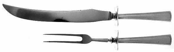 Virginia (Sterling, 1912, No Monograms) Large 2-Piece Roast Carving Set w/ Stainless Blade
