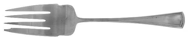 Virginia (Sterling, 1912, No Monograms) Medium Solid Cold Meat Serving Fork
