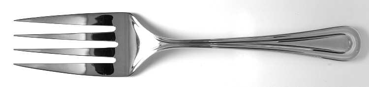 Lyra (Stainless, Round Tip) Solid Serving Fork