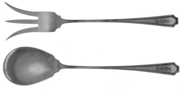 Fairfax (Sterling, 1910, Monograms) 2 Pc Large Lettuce Serving Set by Durgin