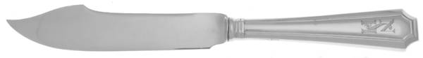 Fairfax (Sterling, 1910, Monograms) Individual Hollow Handle Fish Knife-Sterling Blade by Durgin