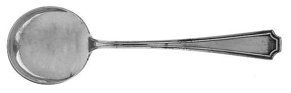 Fairfax (Sterling, 1910, Monograms) Round Bowl Soup Spoon (Bouillon) by Durgin