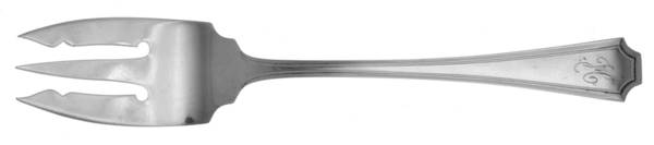 Fairfax (Sterling, 1910, Monograms) Pastry Fork by Durgin