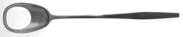 Variation VI (No Black Accent, Denmark) Long Handle Solid Pierced Servng Spoon