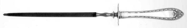 Marie Antoinette (Sterling, 1917) Large Knife Sharpener-Steel Rod w/Sterling Guard