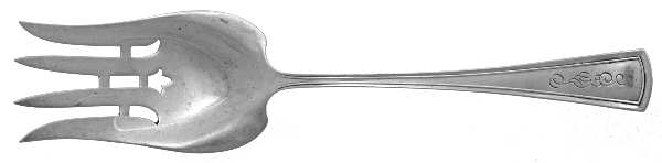 Virginia (Sterling, 1912, Monograms) Solid Salad Serving Fork by Dominick & Haff