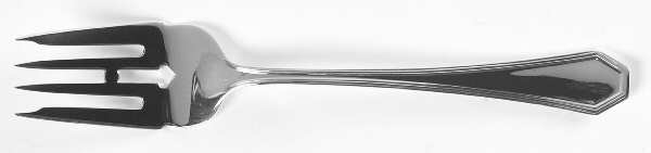 Queen Anne-Plain (Sterling, 1910, Monograms) Individual Salad Fork