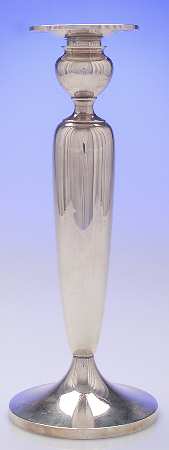 Pointed Antique (Sterling, Hollowware) Weighted Candlestick with Bobeche