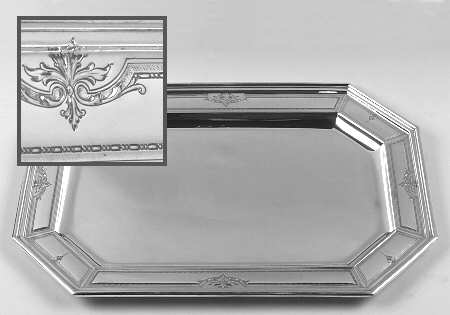 Colfax (Sterling, 1922, Hollowware) Medium Sterling Meat Platter with Well