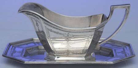 Colfax (Sterling, 1922, Hollowware) Sterling Gravy Boat & Underplate