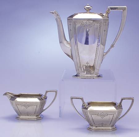 Colfax (Sterling, 1922, Hollowware) 3 Pc Demi Set (Motif 1 Pieces)