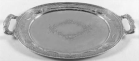 Basket of Flowers (Sterling, 1920, Hollowware) Small Sterling Waiter Tray