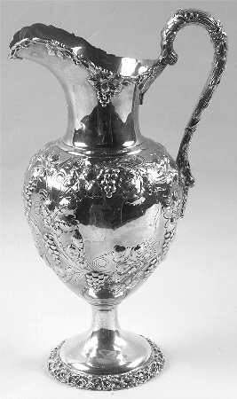 Grape (Sterling, 1895, Hollowware) Footed Ewer/Pitcher