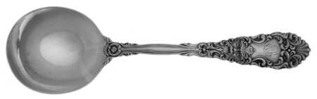Renaissance (Sterling, 1894, Monograms) Round Bowl Soup Spoon (Gumbo)