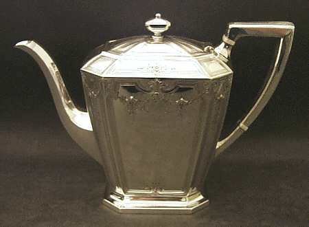 Fairfax No. 4-B-Engraved (Sterling, 1910, Hlwr) Coffee Pot