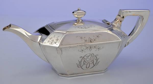 Fairfax No. 2-Engraved (Sterling, 1910, Hollowware) Teapot