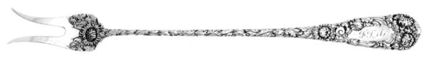 Chrysanthemum (Sterling, 1893, Monograms) Long Handle Olive Fork