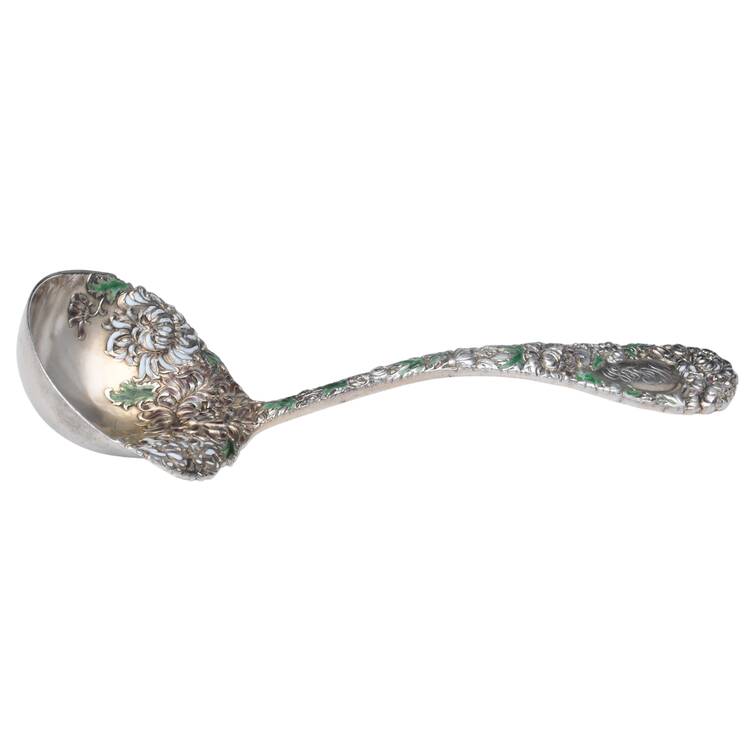 Chrysanthemum (Sterling, 1893) Enameled Solid Piece Cream Ladle