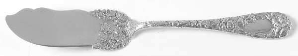 Chrysanthemum (Sterling, 1893, Monograms) Solid Pickle Serving Knife