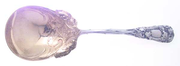 Iris (Sterling, 1900, Monograms) Solid Salad Serving Spoon