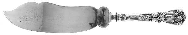 Iris (Sterling, 1900, Monograms) Large Ice Cream Slicer with Silverplate Blade