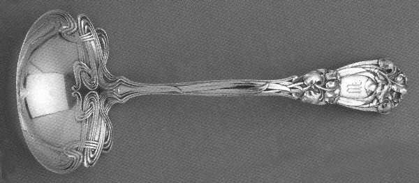 Iris (Sterling, 1900, Monograms) Solid Gravy Ladle