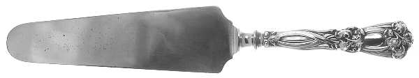 Iris (Sterling, 1900, Monograms) Cake Knife with Silverplate Blade