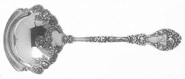 Marechal Niel (Sterling, 1896, Monograms) Solid Piece Cream Ladle