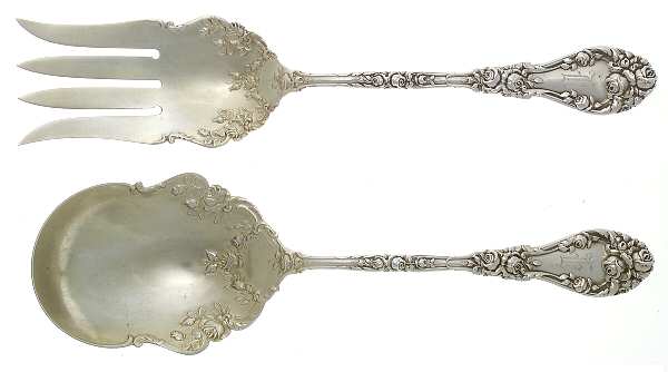 Marechal Niel (Sterling, 1896, Monograms) (2 Pc) Solid Salad Set