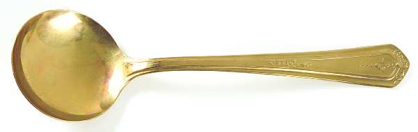 DS17 (GOLD ELECTROPLATE) Round Bowl Soup Spoon (Cream Soup)