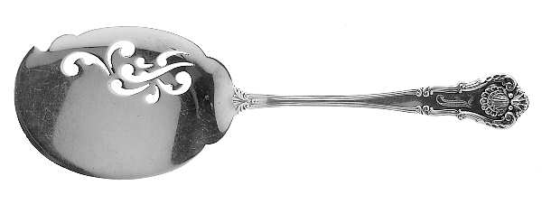 New Queens (Sterling, 1900, Monograms) Small Pierced Solid Croquette Server