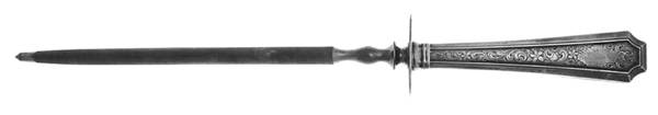 Fairfax No. 4-B-Engv (Sterling, 1910) Large Knife Sharpener-Steel Rod w/Sterling Guard
