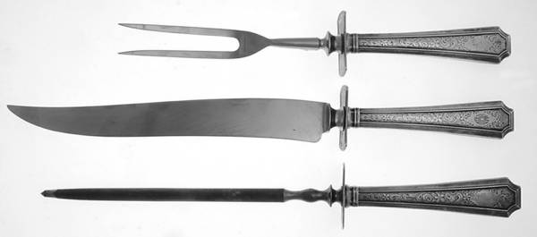 Fairfax No. 4-B-Engv (Sterling, 1910) (3 Pc)Carving Set-Lg Stnbl/Roast w/Sterling Guard