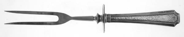Fairfax No. 4-B-Engv (Sterling, 1910) Lg Carving/Roast Fork-Stn Prong w/Sterling Guard