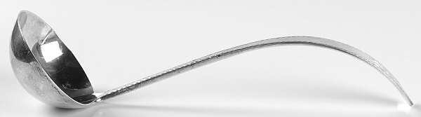 Pointed Antique#2-Engraved (Sterling, No Monos) Solid Soup Ladle
