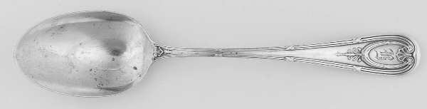 Navarre (Sterling, 1909, Monograms) Dessert/Oval Soup Spoon