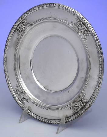 Marie Antoinette-Chased (Sterling, Hollowware) 9" Sandwich Plate