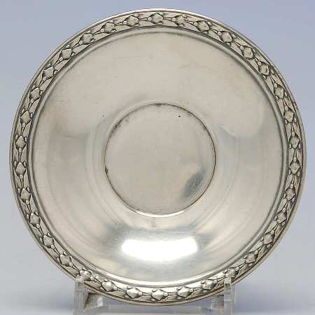 Marie Antoinette-Chased (Sterling, Hollowware) Sterling Demitasse Saucer Only