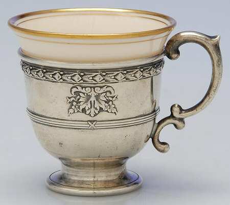 Marie Antoinette-Chased (Sterling, Hollowware) Sterling Demitasse Cup Only