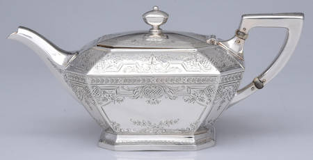 Fairfax-Engraved X (Sterling, Hollowware) Teapot