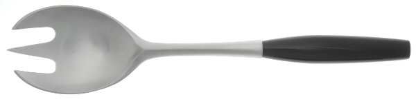 Kongo-Black (Stainless, Bright Gloss Handle) Salad Serving Fork with Stainless Prongs