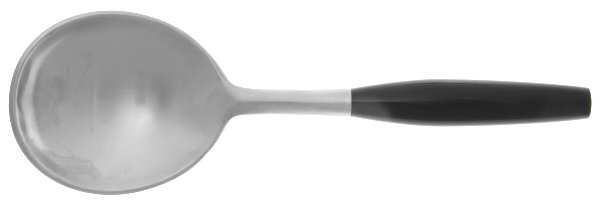 Kongo-Black (Stainless, Bright Gloss Handle) Smooth Casserole Spoon with Stainless Bowl
