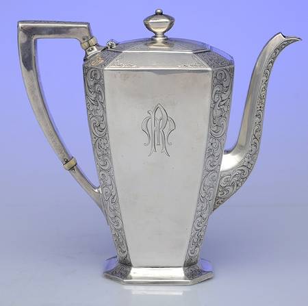 Fairfax-Engraved (Sterling, Hollowware) Sterling Demitasse Pot