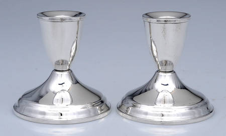 Sterling Candlesticks Pair of Weighted Candleholders
