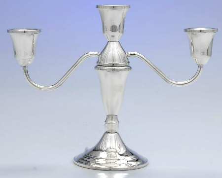 Sterling Candlesticks Weighted 3 Light Candelabra