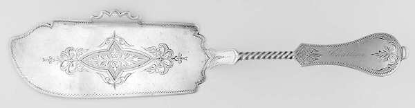 DUH23 (Coin) Large Solid Bright Cut Fish Serving Knife